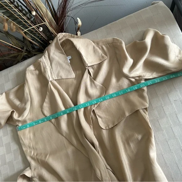 Cuyana Trench Wrap Midi Dress in Tan - Picture 11 of 12